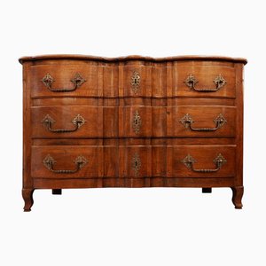 18th Century French Crossbow Front Chest of Drawers in Walnut
