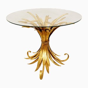 Vintage Gilt Metal Sheaf of Wheat Coffee Table in the style of Coco Chanel, 1960