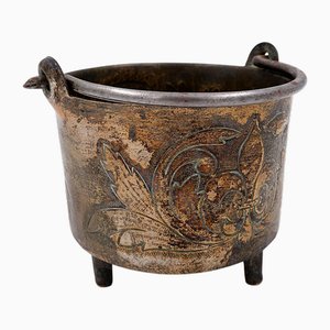 Small Embossed Copper Cauldron with Arms of the House of Arenberg Motif