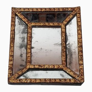 18th Century Beaded Mirror in Gilded Wood