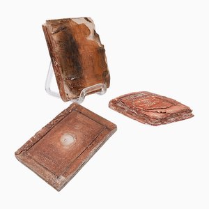 Terracotta Books by N. Lebrun for Fond d'Atelier, Belgium, 1980s, Set of 3