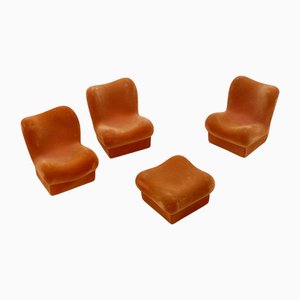 Miniature Furga Chairs and Stool from Lucia Furniture, Italy, 1960s, Set of 4