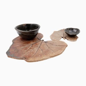 Cerámica decorativa de N. Lebrun para Fond d'Atelier, Bélgica, años 70. Juego de 3