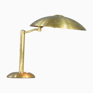Lampe de Bureau à Bras Oscillant en Laiton par Hillebrand, 1930s