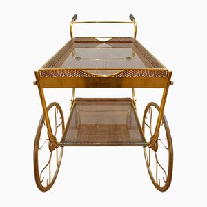 Carrello di servizio in ottone e rame di Josef Frank per Svenskt Tenn, anni '50