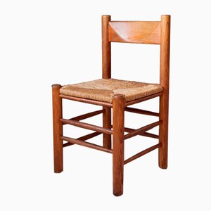 Silla brutalista con asiento Rush, años 70