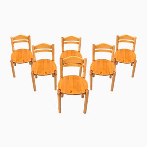 Chaises de Salle à Manger en Pin, 1980s, Set de 6