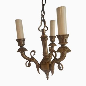Art Deco Bronze Chandelier, 1920s