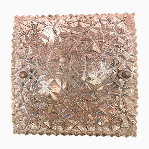 Lampe d'Encastrement Carrée en Verre et Bronze, 1960s