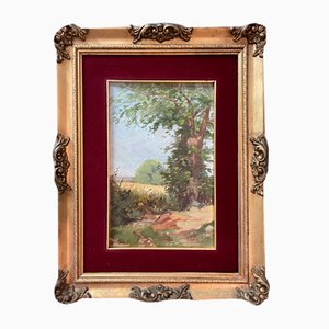 Filiberto Petiti, Paesaggio italiano, XX secolo, Olio su tavola