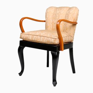 Art Deco Armchair in Beech Wood, France, 1940s