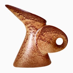 Postmodern Brown Glazed Ceramic Tulip Vase attributed to Giovanni Bertoncello for Schiavon, 1970s