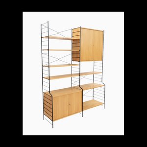 Freestanding Shelving System in Ash Wood from WHB, 1960s