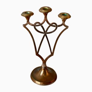 Bougeoir à 3 Lumières, Scandinave, Laiton
