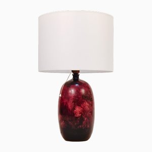 Lámpara de mesa italiana estilo oriental de cerámica pintada, años 60