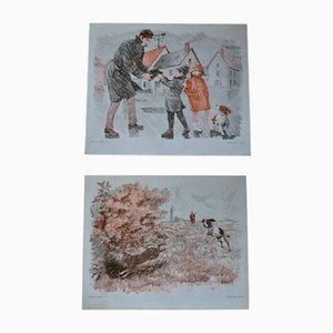 The Hunt & The Storm Schulposter von MDI, 1970er, 2er Set