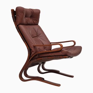 Skandinavischer Vintage Sessel aus Leder, 1970er