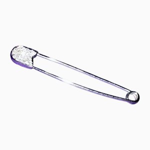 Diamond-Studded Safety Pin in 750 White Gold, 1970