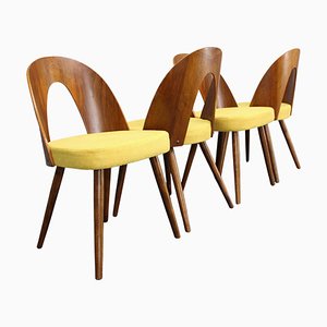 Vintage Dining Chairs in Walnut by Antonin Suman, 1960s, Set of 4