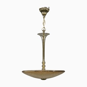 Art Deco Glass Hanging Light by Kamenicky Senov, 1930s