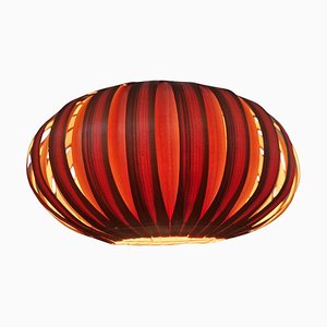 Large Midcentury Modern Veneer Pendant, 1968