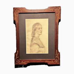 Frederick Sandys, Studie für Portrait of Lady Anne Simms Reeve of Brancaster Hall, 1870, Artwork on Paper