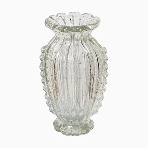 Jarrón Bullicante grande de cristal de Murano atribuido a Barovier, Italia, años 50