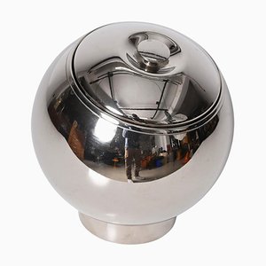 Seau à Glace Rond en Chrome par Aldo Tura, Italie, 1970s