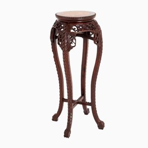 Chinese Plant Stand in Carved Harwood, 1880