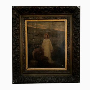 Französischer Schulkünstler, Jesus Christus und Petrus am Jordan, Gemälde, gerahmt