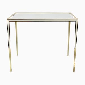 Brass & White Mirror Tables from Vereinigte Werkstätten, Germany, 1970s