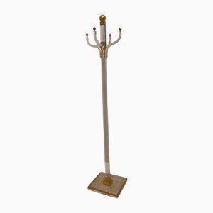 Mid-Century Coat Rack in Methacrylate and Golden Brass, Italy, 1970s