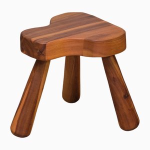 Dreibeiniger Hocker aus Kirschholz von Ingvar Hildingsson, Schweden, 1970er