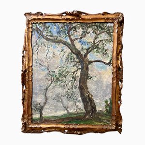 Aldo Mazza, Landschaft, 1920, Öl auf Holz