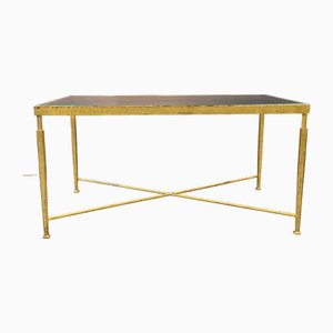 Golden Frame Coffee Table with Glass Top