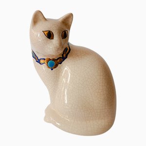 Ceramic Cat from Longwy, 1970s