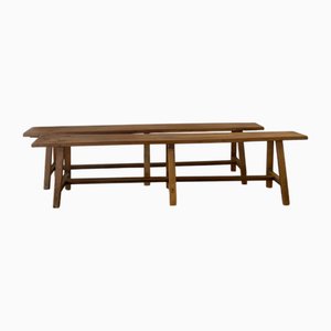 Set of Antique Cherrywood Benches