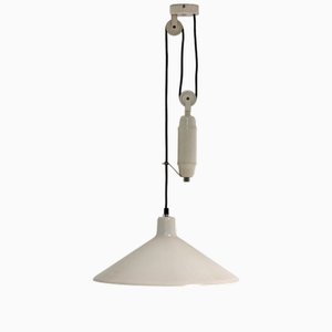 Grey Metal Counterweight Pendant, Italy, 1960s