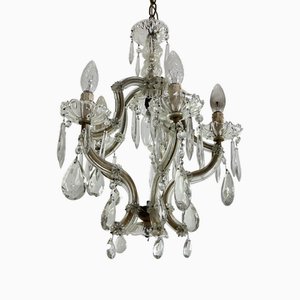 Mid-Century Italian 5-Light Crystal Chandelier, 1950s