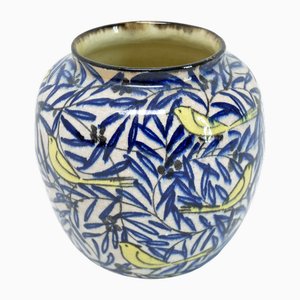 Art Deco Ceramic Vase with Bird Motifs by Max Laeuger