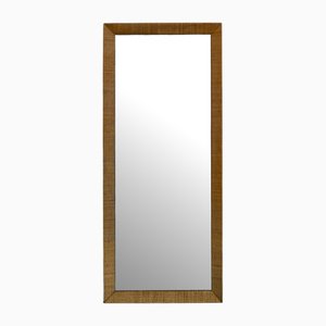 Large Rectangular Mirror with Cane Fabric Frame, 1980s