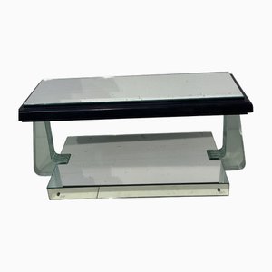 Mesa de centro italiana de vidrio y espejo de Fontana Arte, 1950