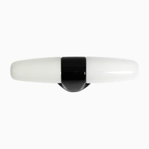 Große Mid-Century Modern Doppelglas Keramik Wandlampe von Wilhelm Wagenfeld, 1950er