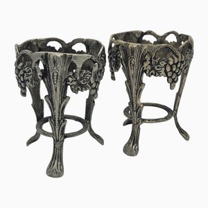 Eisenhaltige Jugendstil Becherhalter, 1920er, 2er Set