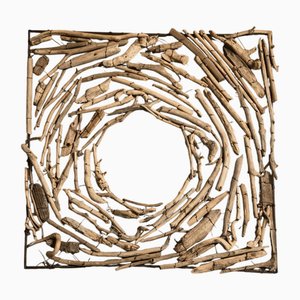 Benoit Courboin, Primitive Brutalistische Skulpturplatte, 1990, Holz & Metall