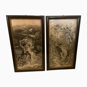 Pierre-Auguste, The Storm / the Spring, metà XIX secolo, set di 2, Incorniciato