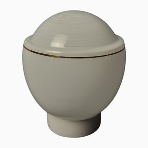 Space Age Modernist White and Gold Murano Glass Table Lamp, 1970s