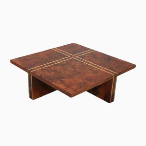 Quadratischer Couchtisch aus Wurzelholz, 1970er