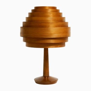 Lámpara de mesa Lamella de chapa de pino de Hans Agne Jakobsson, Ab Ellysett - Markaryd, Sweden, años 60