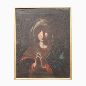 Italian School Artist, Madonna in Prayer, Oil on Canvas, Framed